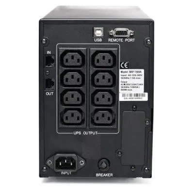 UPS PowerCom SPT-1000, 1000VA/800W, Smart Line Interactive, Pure Sinewave, LCD, AVR, USB, 2xSchuko