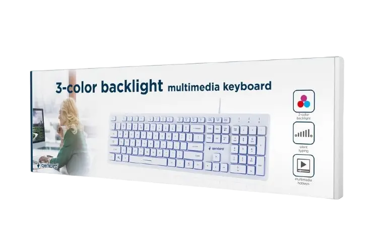 Tastatură Gembird KB-UML3-01-W-RU, Cu fir, Alb