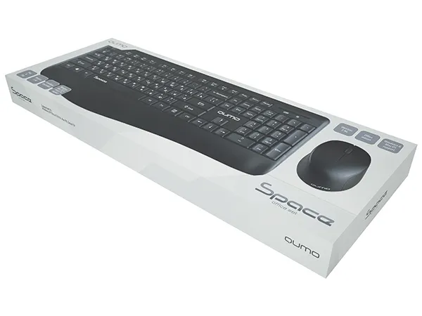 Set Tastatură + Mouse QUMO Space, Fără fir, Negru