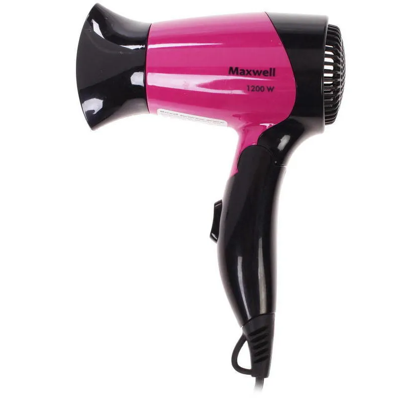 Uscător de păr compact Maxwell MW-2007, 1200 W, Negru | Roz