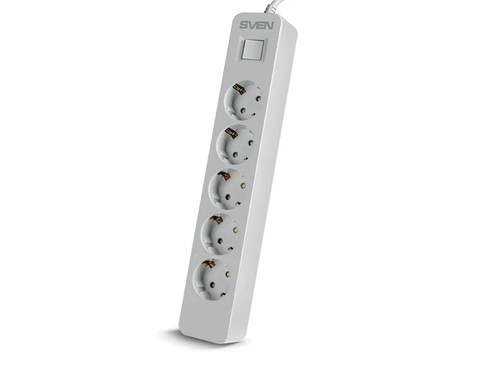 Prelungitor electric SVEN SF-05, 5 Prize, 5m, Alb