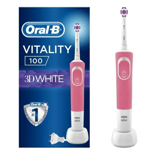 Periuță de dinți electrică Oral-B Vitality 100 Cross Action, Alb Roz