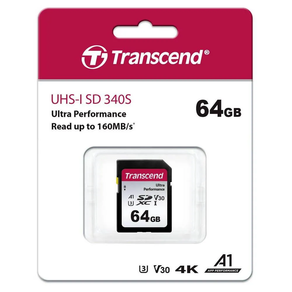 ..64GB  SDXC Card (Class 10) UHS-I , U3, Transcend 340S  