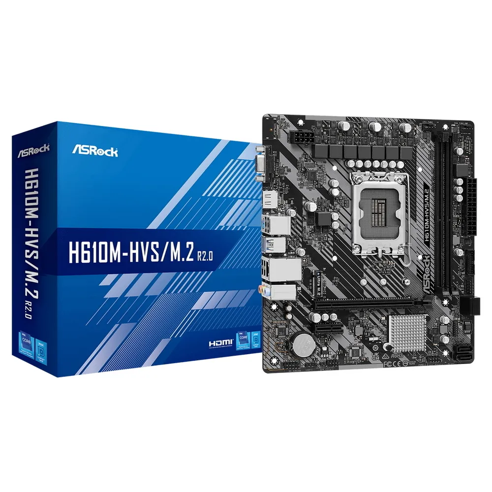 Placă de bază ASRock H610M-HVS/M.2 R2.0, LGA1700, Intel H610, Micro-ATX