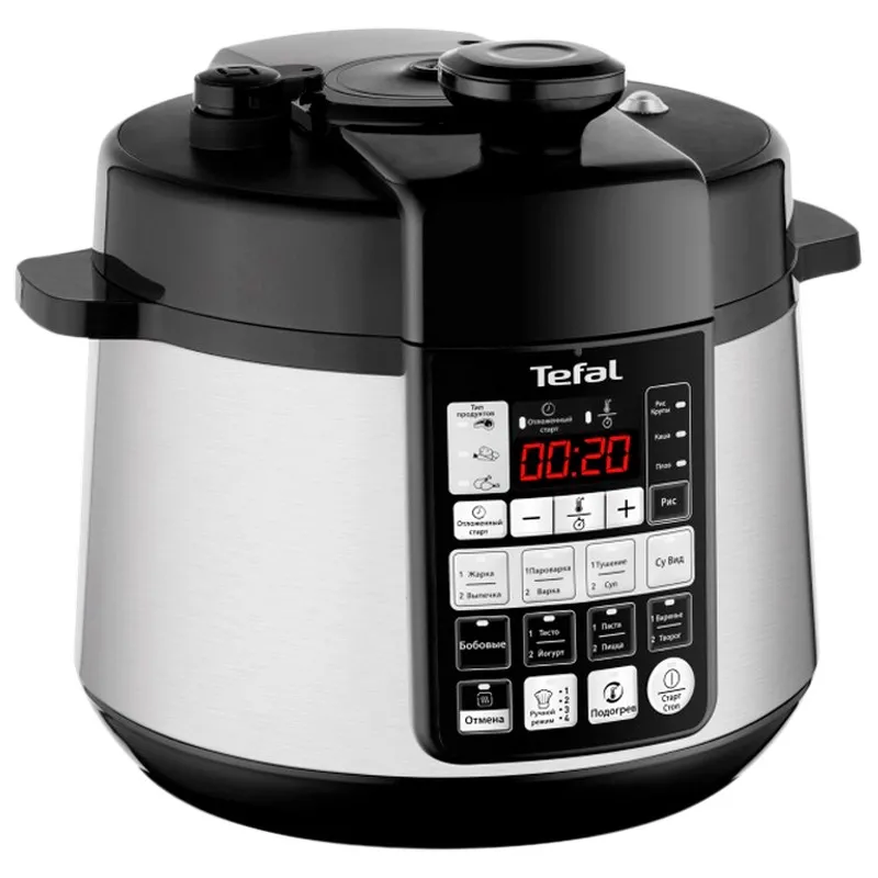 Aparat de gătit multifuncțional sub presiune Tefal CY621D34, Argintiu