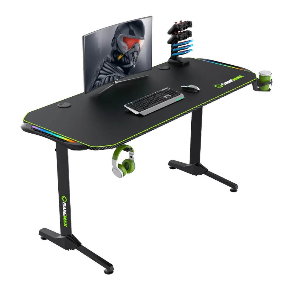 Birou Gaming Gamemax D140-Carbon RGB, Negru