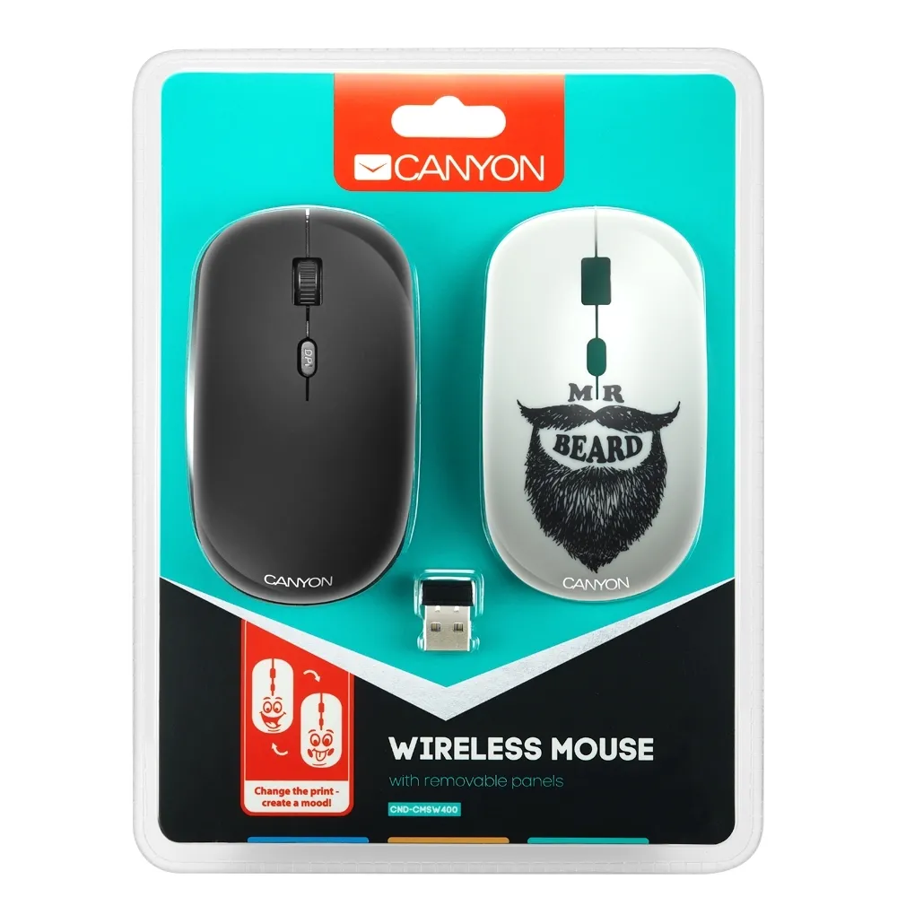 Mouse Wireless Canyon CND-CMSW401BD, Multicolor