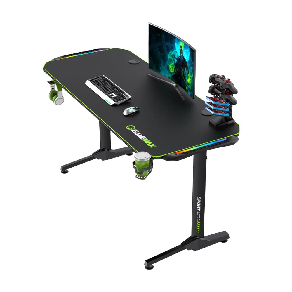 Birou Gaming Gamemax D140-Carbon RGB, Negru
