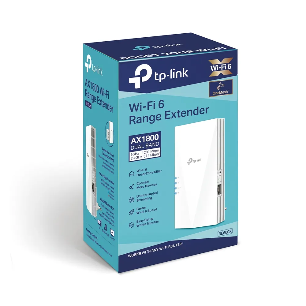 Amplificator de semnal Wi‑Fi TP-LINK RE600X, 574 Mbps, 1201 Mbps, Alb