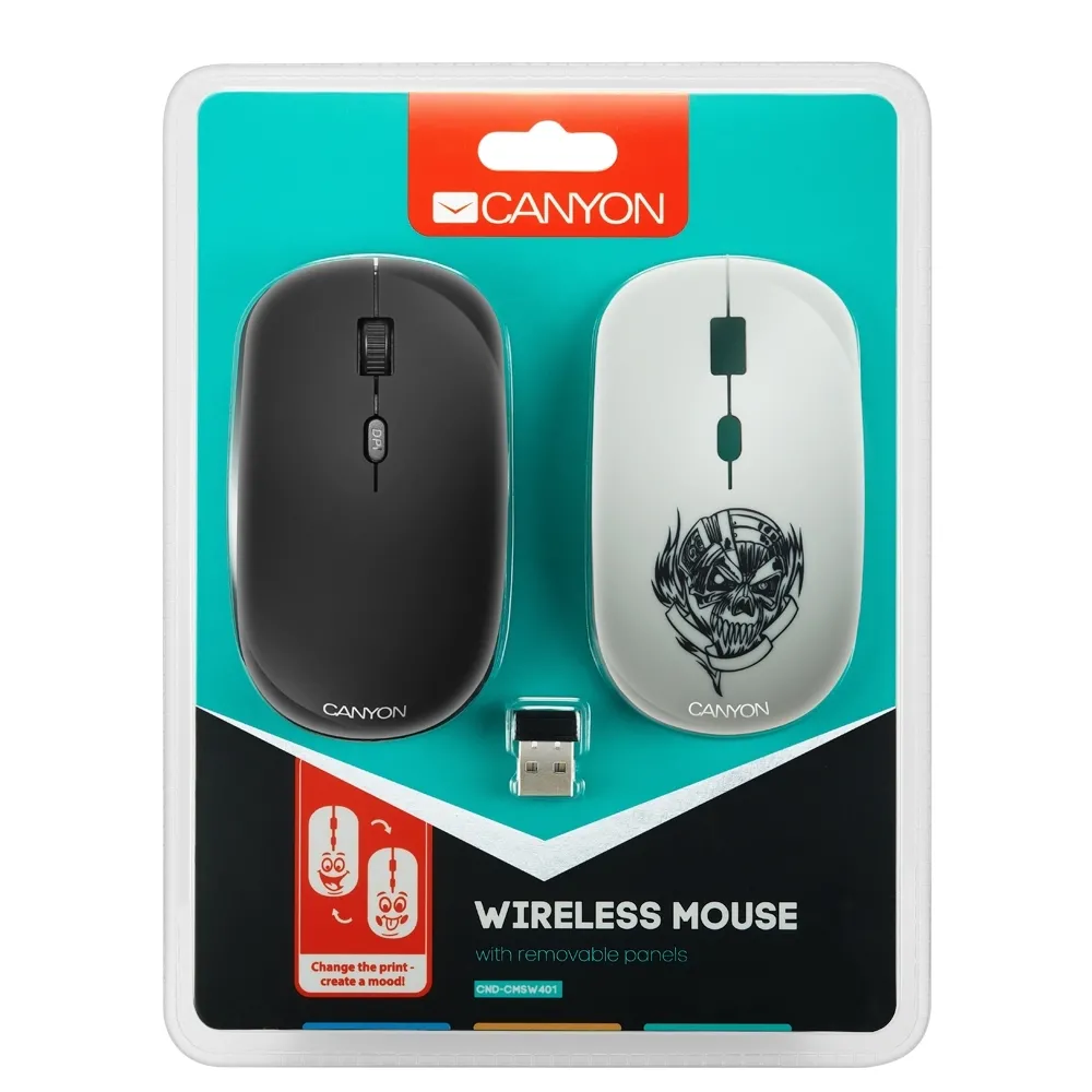 Mouse Wireless Canyon CND-CMSW401MC, Multicolor