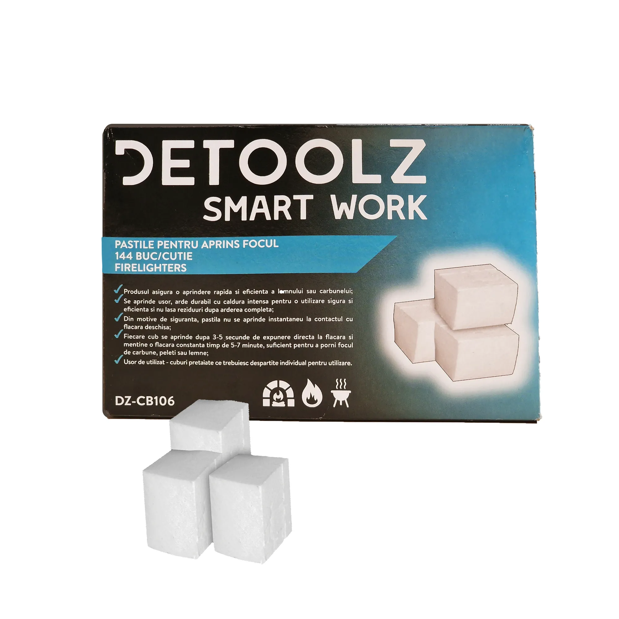 Pastile pentru aprins focul DETOOLZ
