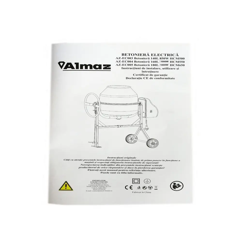 Betoniera Almaz 160L 1000W HCM550