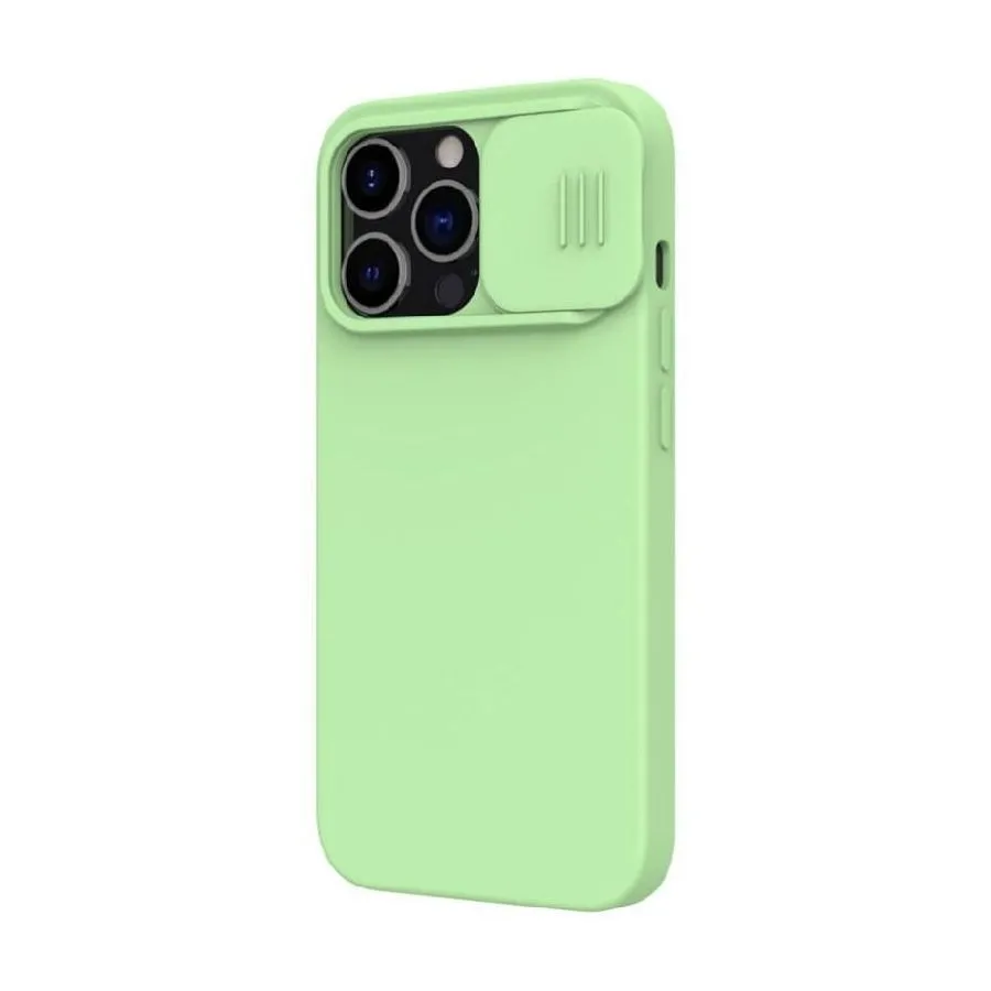 Husă Nillkin iPhone 13 Pro, CamShield Silky Silicone, Mint Green