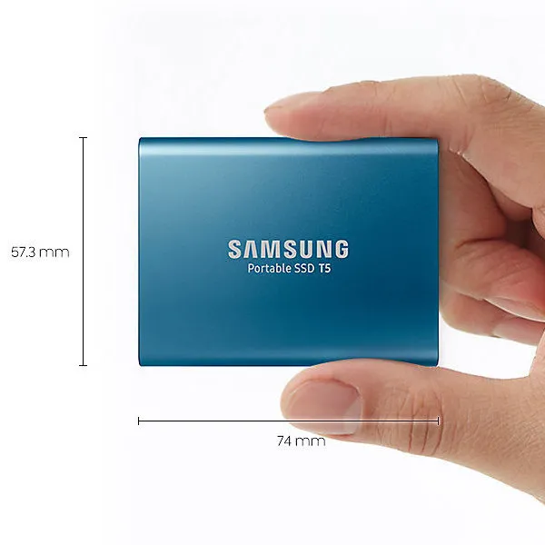 SSD portabil extern Samsung Portable SSD T5, 500 GB, Albastru (MU-PA500B/WW)