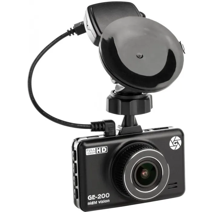 Cameră auto DVR Globex GE-200nv, Full-HD 1080P, Negru