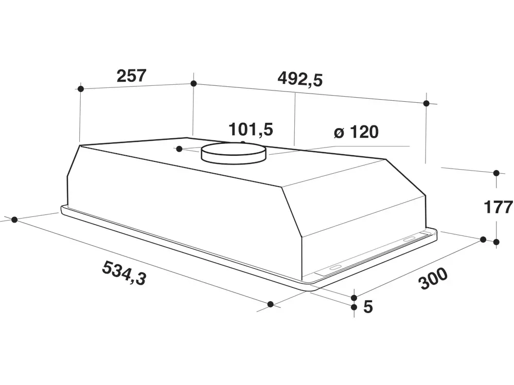 Hota încorporabilă Whirlpool WCT 64 FLY X, Oțel inoxidabil
