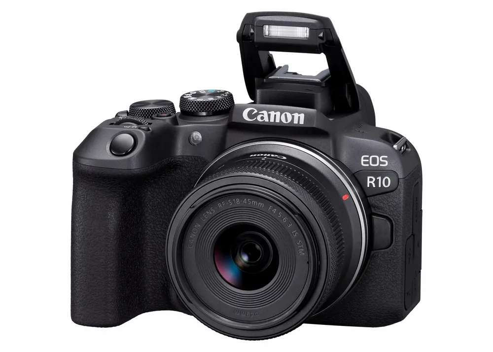 Aparat Foto Mirrorless Canon EOS R10 + RF-S 18-45 IS STM & Adapter, Negru