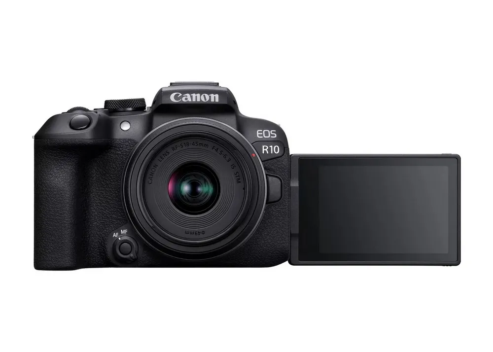 Aparat Foto Mirrorless Canon EOS R10 + RF-S 18-45 IS STM & Adapter, Negru