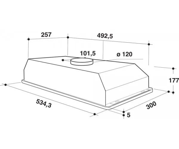 Hota încorporabilă Whirlpool WCT 64 FLY X, Oțel inoxidabil