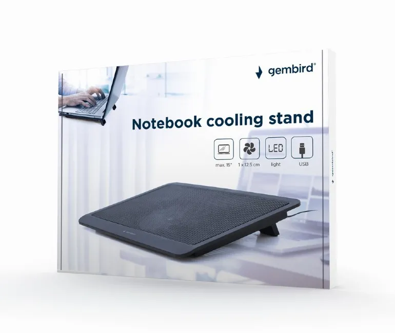 Suport de răcire pentru laptop Gembird NBS-1F15-03, 15", Negru