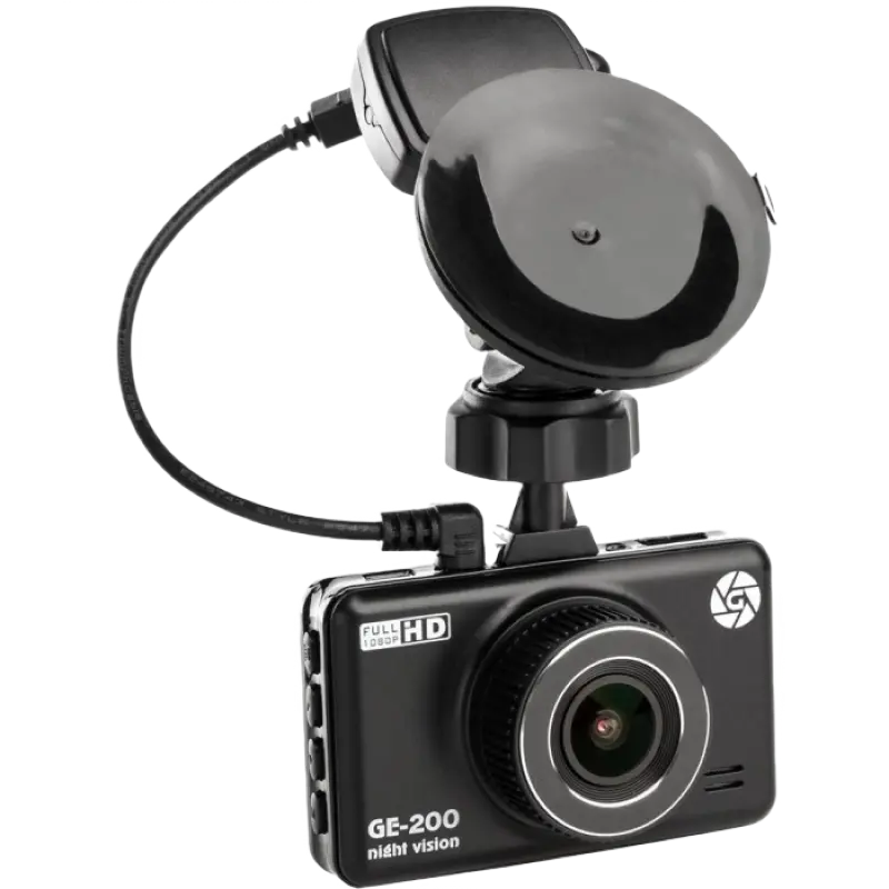 Cameră auto DVR Globex GE-200nv, Full-HD 1080P, Negru