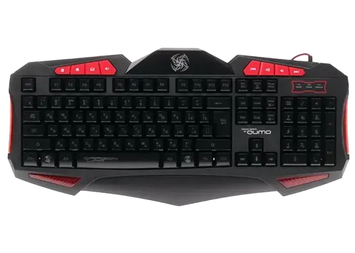 Set Tastatură + Mouse + Mouse Pad QUMO Axe Strike, Cu fir, Negru/Rosu
