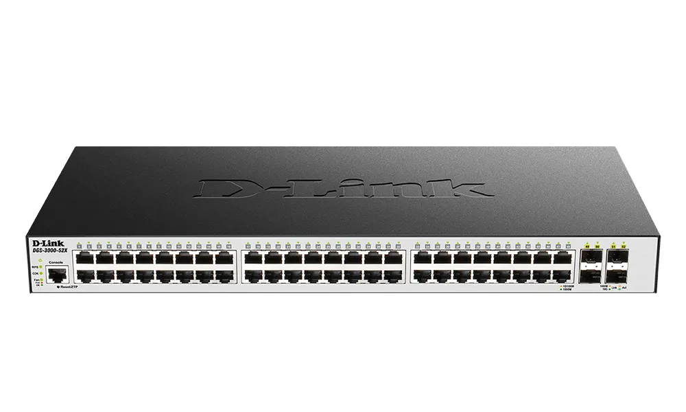 Switch de rețea D-Link DGS-3000-52X, 48x 10/100/1000 Mbps, 4x SFP+