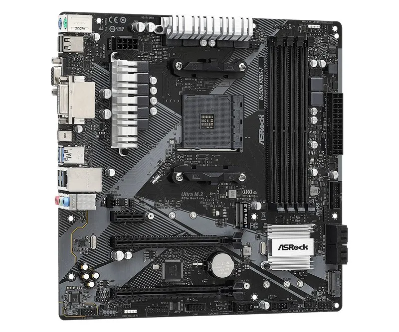 Placă de bază ASRock B450M PRO4-F R2.0, AM4, AMD B450, Micro-ATX