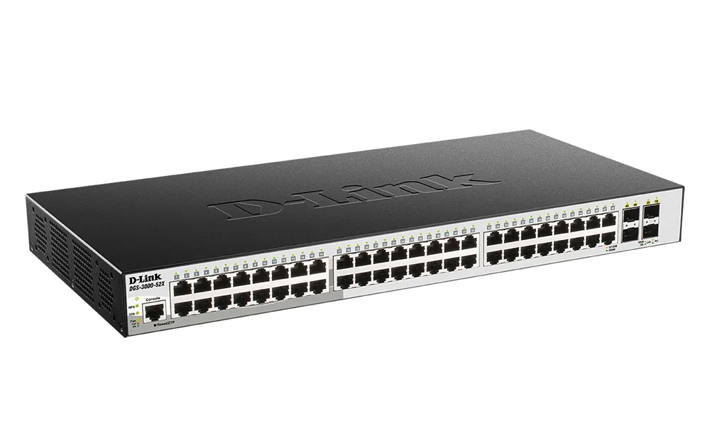 Switch de rețea D-Link DGS-3000-52X, 48x 10/100/1000 Mbps, 4x SFP+