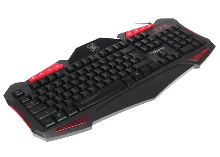 Set Tastatură + Mouse + Mouse Pad QUMO Axe Strike, Cu fir, Negru/Rosu