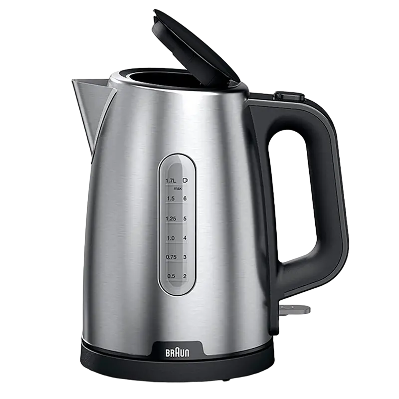 Fierbător electric Braun WK1500 BK, Negru | Inox