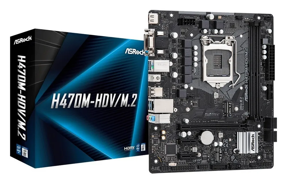 Placă de bază ASRock H470M-HDV/M.2, LGA1200, Intel H470, Micro-ATX