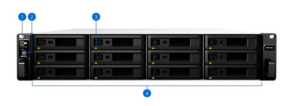 Stocare atașată la rețea SYNOLOGY RS3618xs, Gri