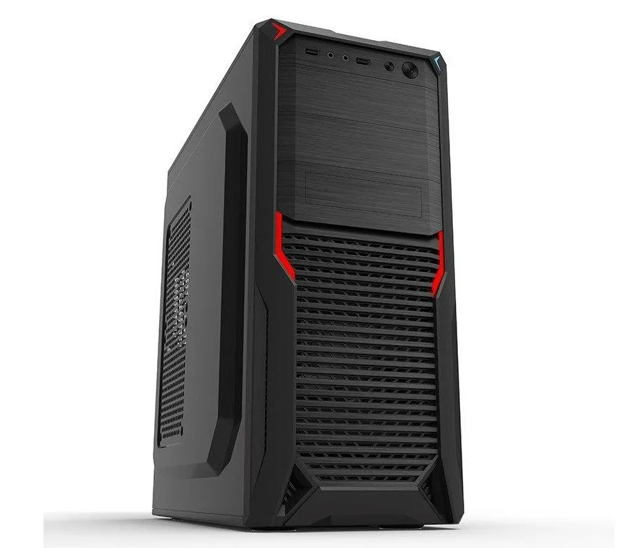 Carcasă PC Sohoo 5912BR, Midi-Tower, ATX, Negru/Rosu
