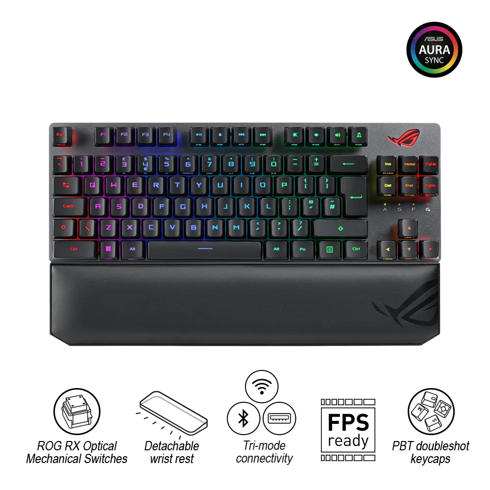 Tastatură ASUS ROG Strix Scope TKL, Cu fir, Negru