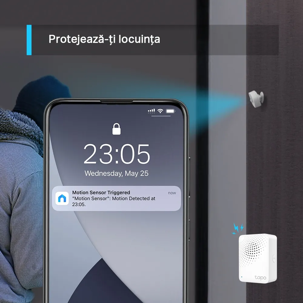 Senzor de mișcare inteligent TP-LINK Tapo T100, Alb