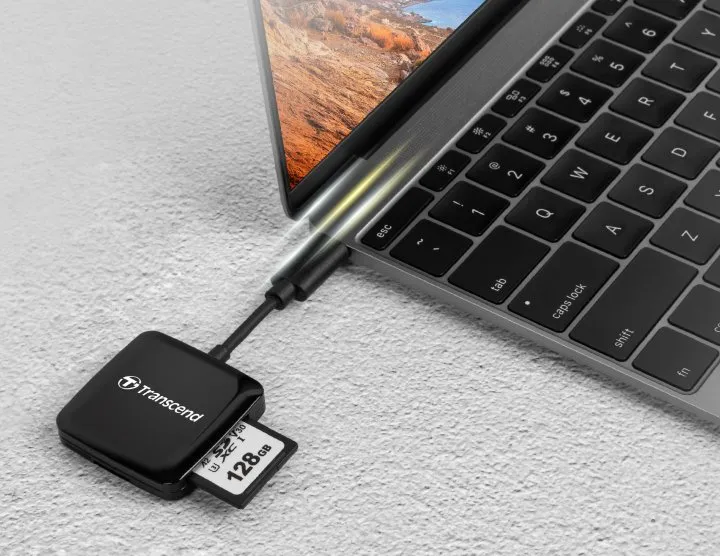 Cititor de carduri Transcend TS-RDC3, USB Type-C, Negru