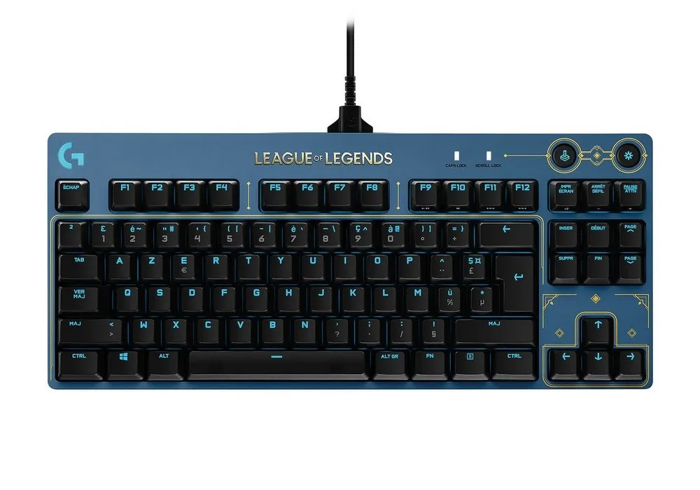 Tastatură Logitech G Pro LOL, Cu fir, Albastru