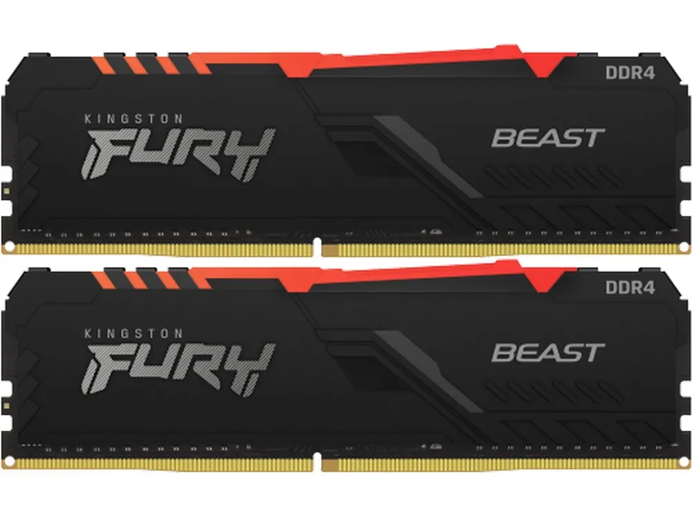 Memorie RAM Kingston FURY Beast RGB, DDR4 SDRAM, 3200 MHz, 64GB, KF432C16BBAK2/64