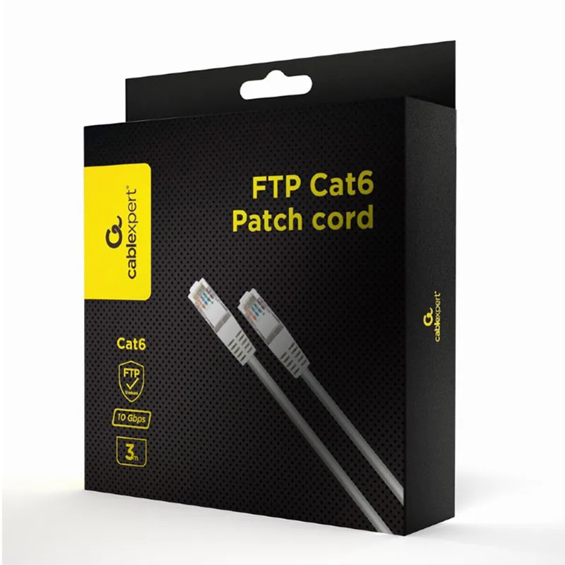 Patch cord Cablexpert PPB6-3M, Cat6 FTP , 3m, Alb
