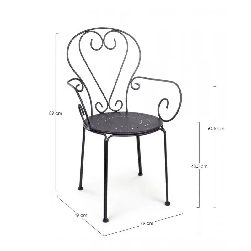Scaun de metal Moka (negru)