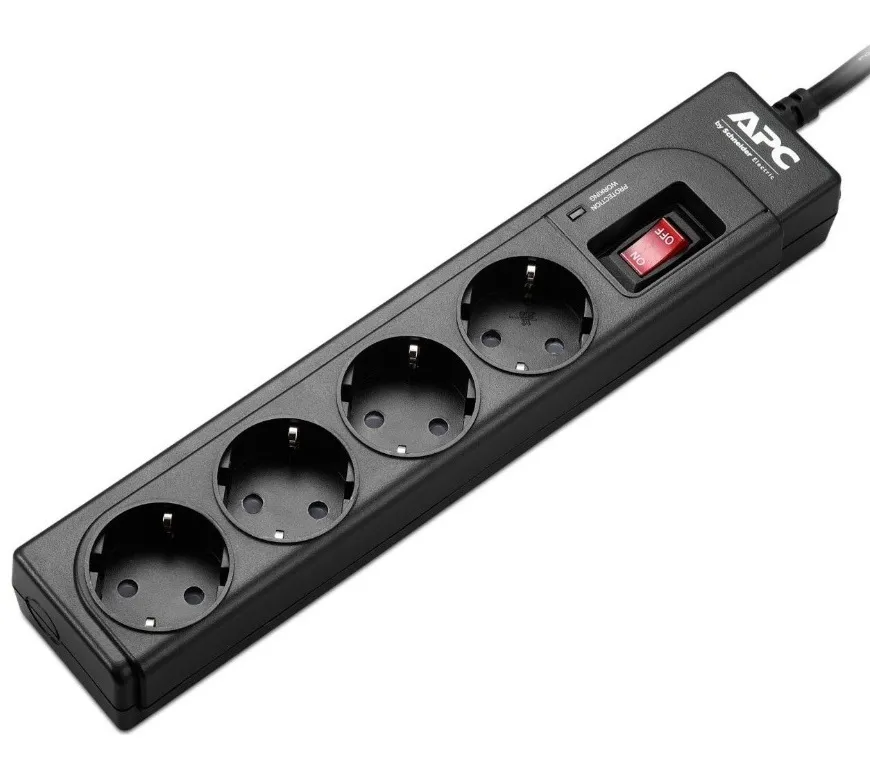 Prelungitor electric APC Essential SurgeArrest P43B-RS, 4 Prize, 1m, Negru