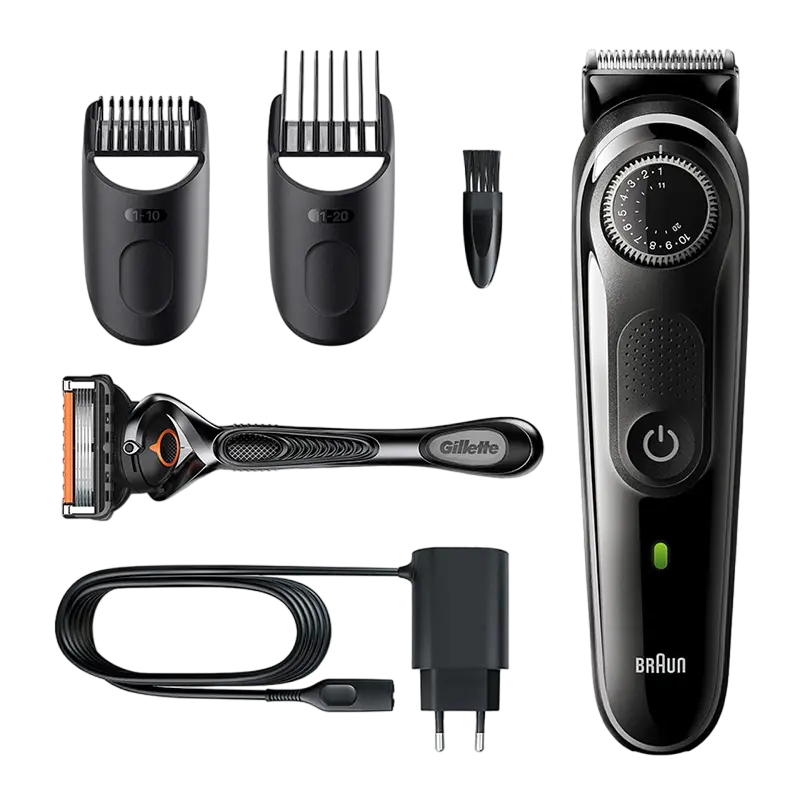 Trimmer pentru bărbați Braun BT5342, Negru | Gri