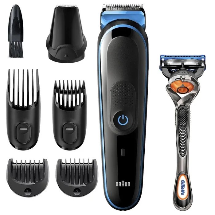 Trimmer pentru bărbați Braun All-in-One Trimmer MGK5245, Negru | Albastru