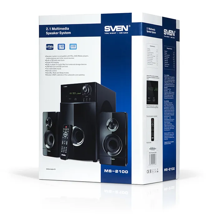 Boxe pentru calculator 2.1 SVEN MS-2100, Negru