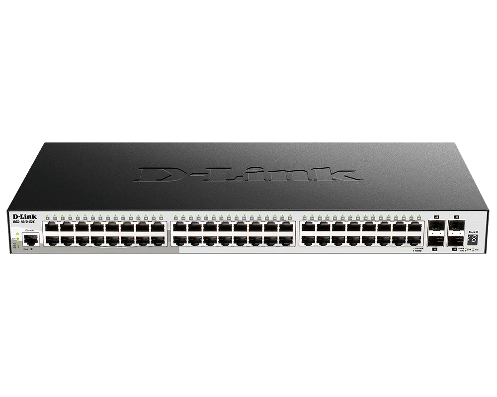 Switch de rețea D-Link DGS-1510-52X, 48x 10/100/1000 Mbps, 4x SFP+