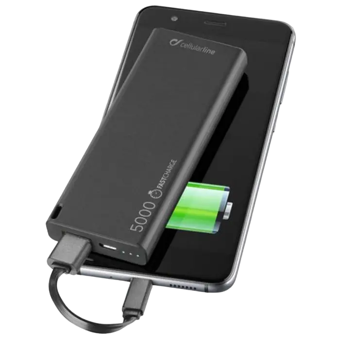 Acumulator extern Cellularline FreePower MANTA 5000, 5mAh, Negru