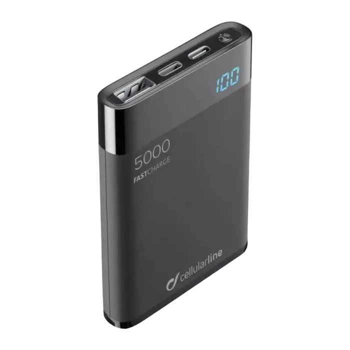 Acumulator extern Cellularline FreePower MANTA 5000, 5mAh, Negru