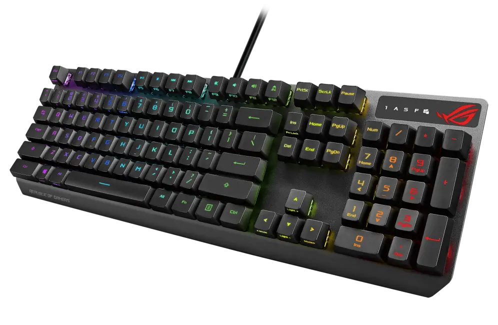 Gaming Keyboard Asus Strix Scope RX, Optical, for FPS, Aura Sync RGB, IP56, US Layout