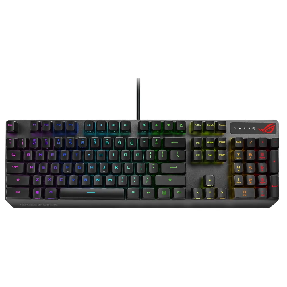 Gaming Keyboard Asus Strix Scope RX, Optical, for FPS, Aura Sync RGB, IP56, US Layout